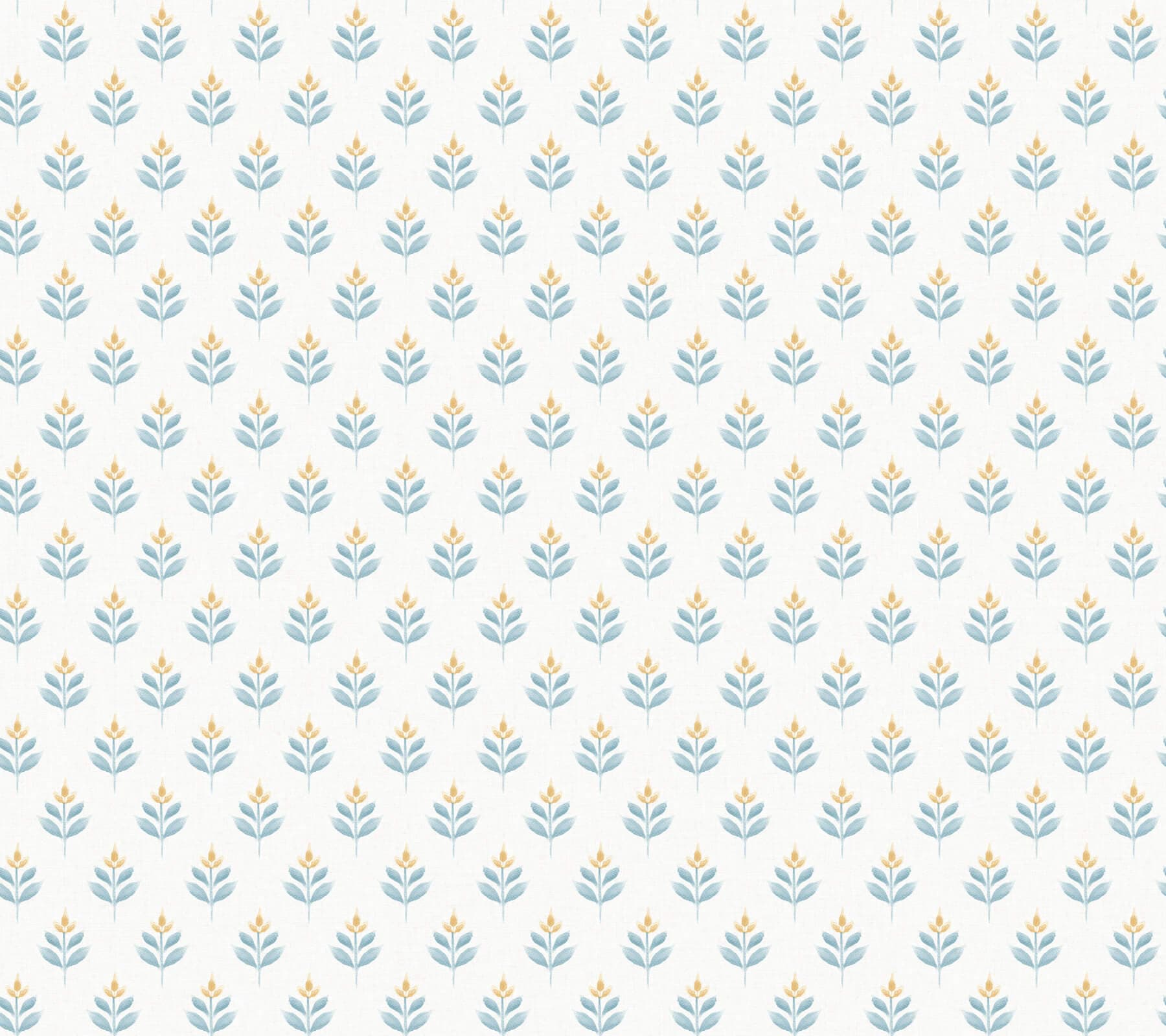 Serene Villa Teal Floral Stamp Wallpaper