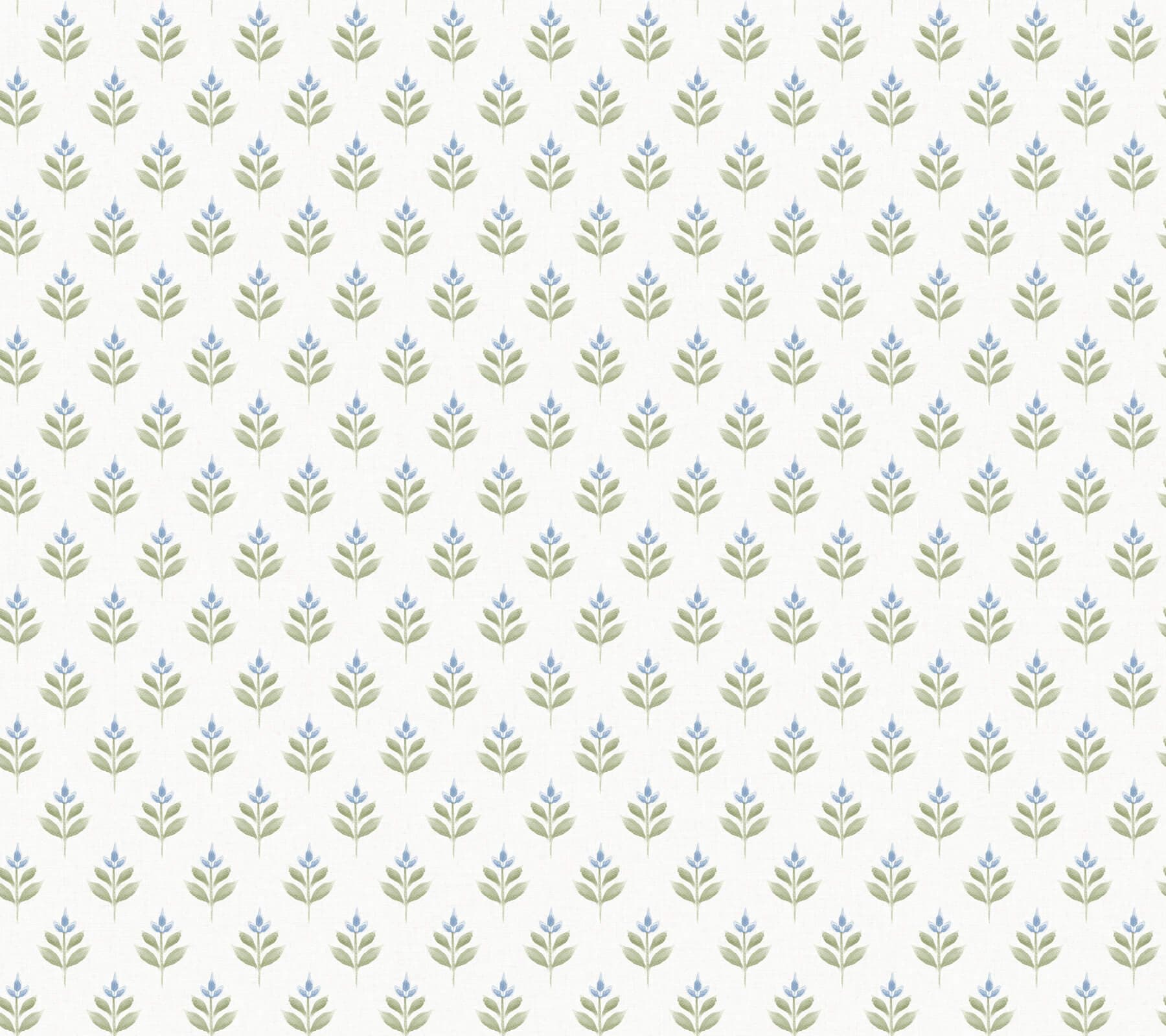 Serene Villa Moss Floral Stamp Wallpaper
