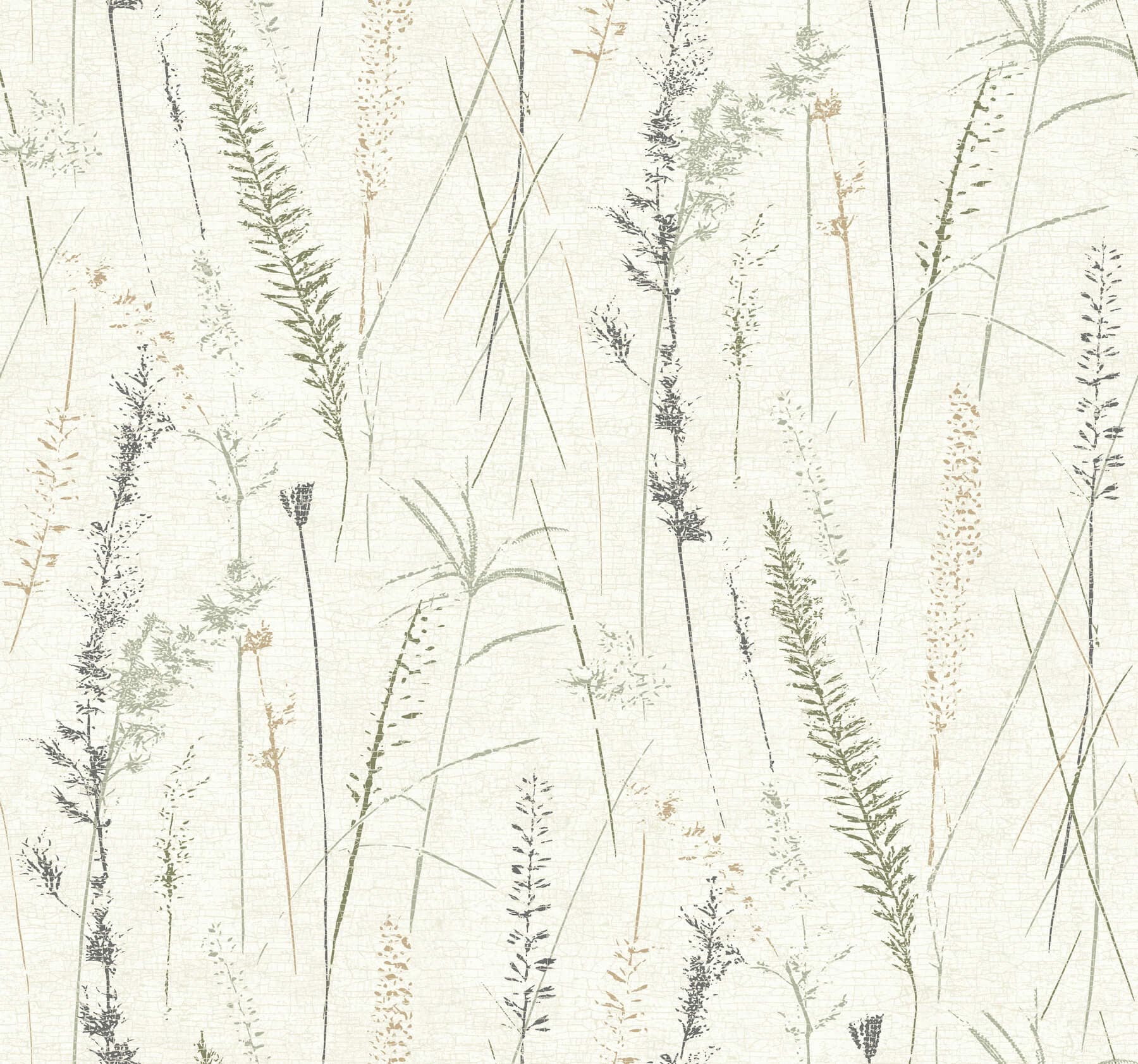 Meadow Splendor Charcoal Botanical Wallpaper