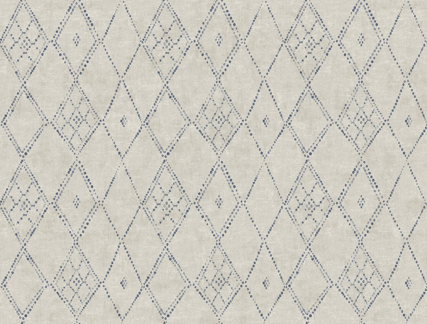 Souk Diamonds Taupe/Denim Wallpaper