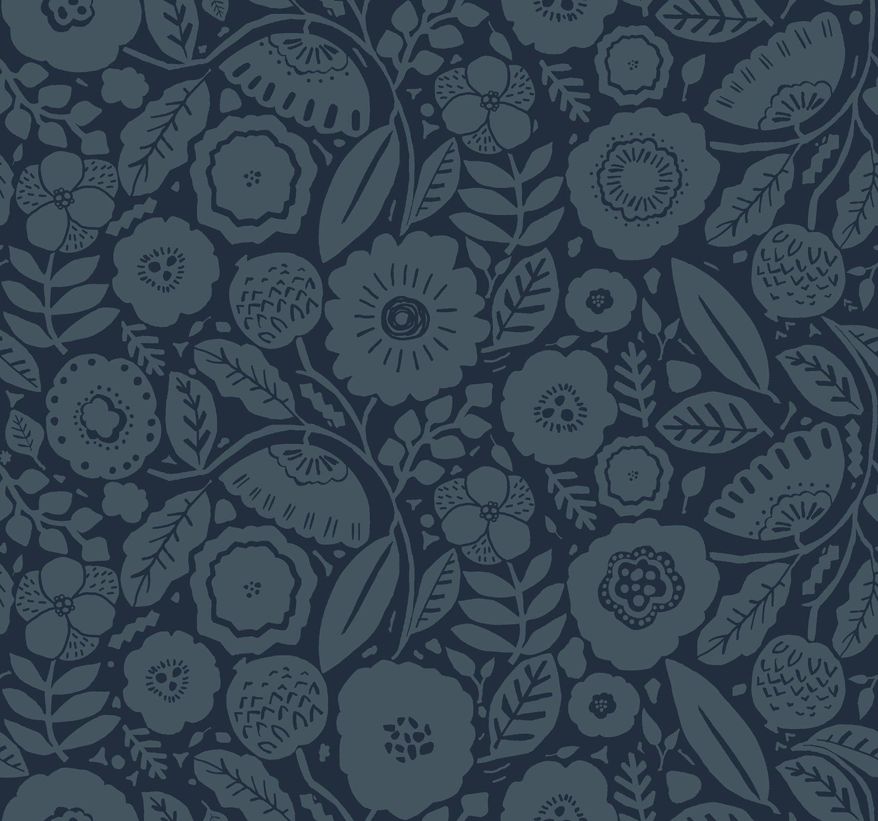 Camille Blossom Indigo Wallpaper