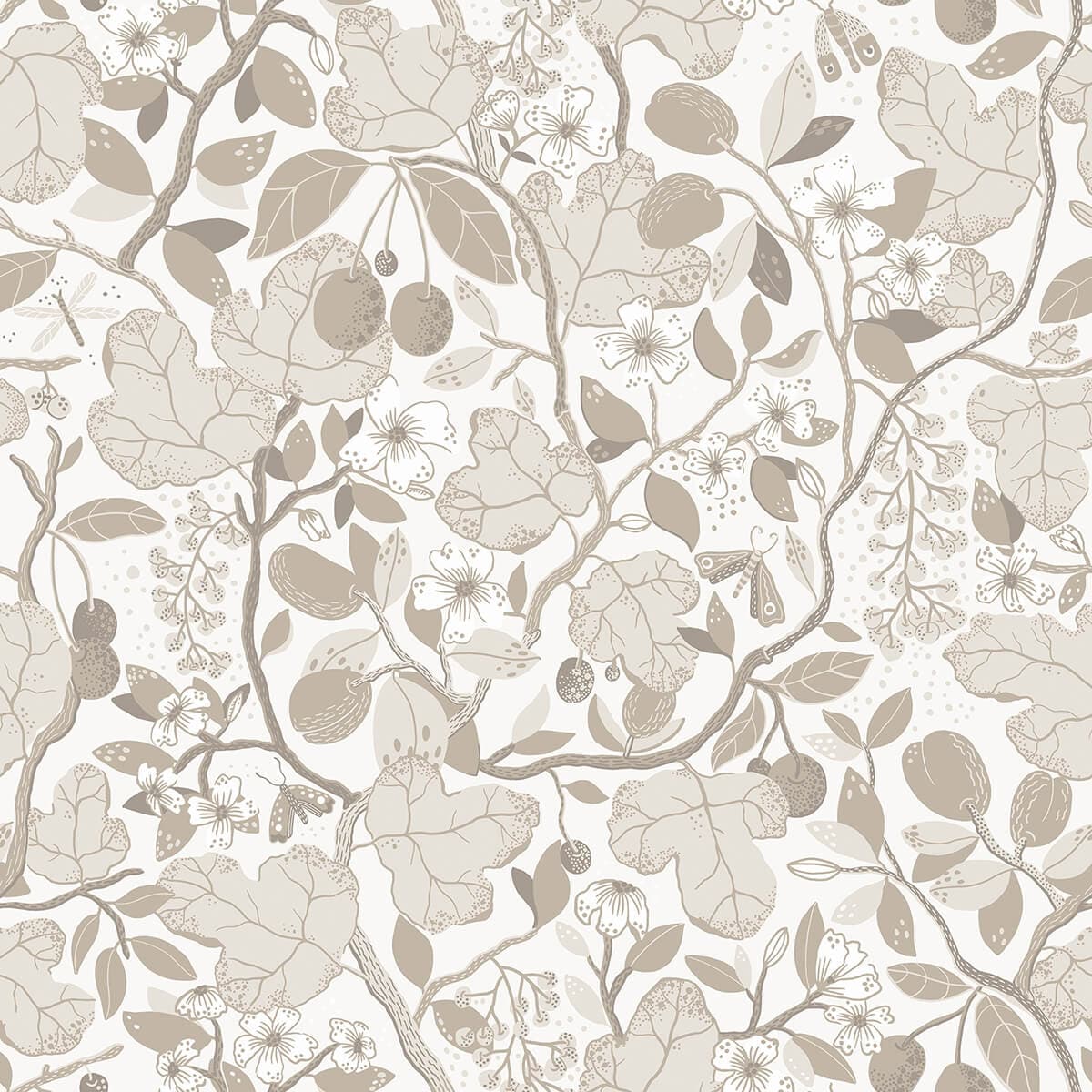 Ewald Beige Garden Vines Wallpaper