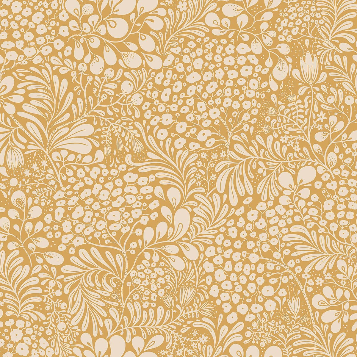 Siv Mustard Botanical Wallpaper