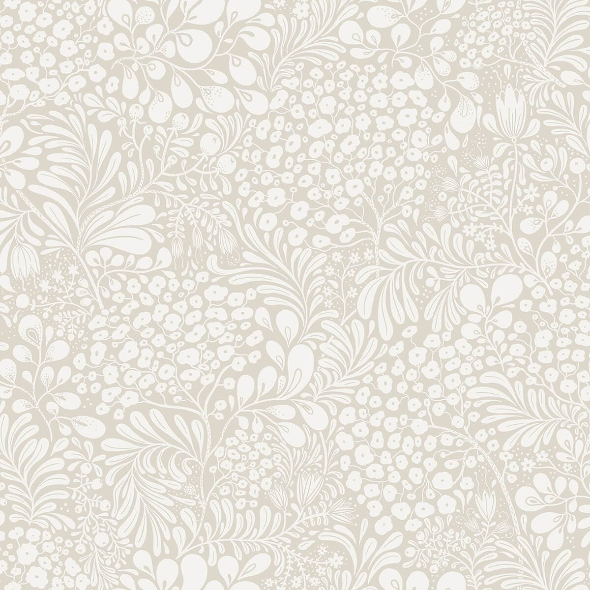 Siv Dark Grey Botanical Wallpaper