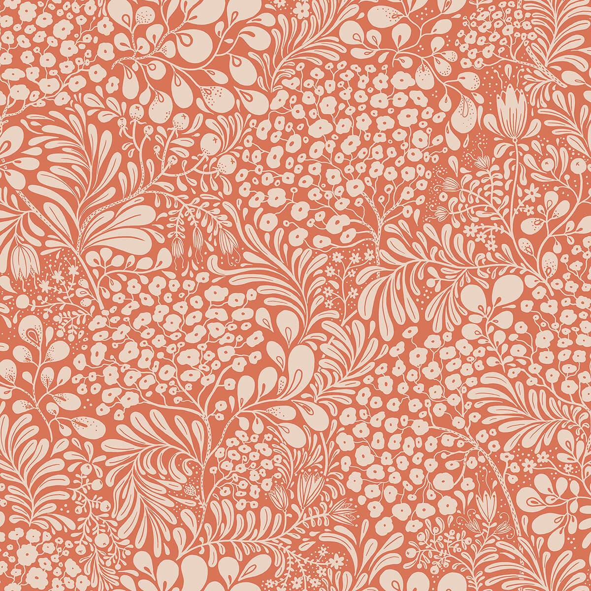 Siv Red Botanical Wallpaper