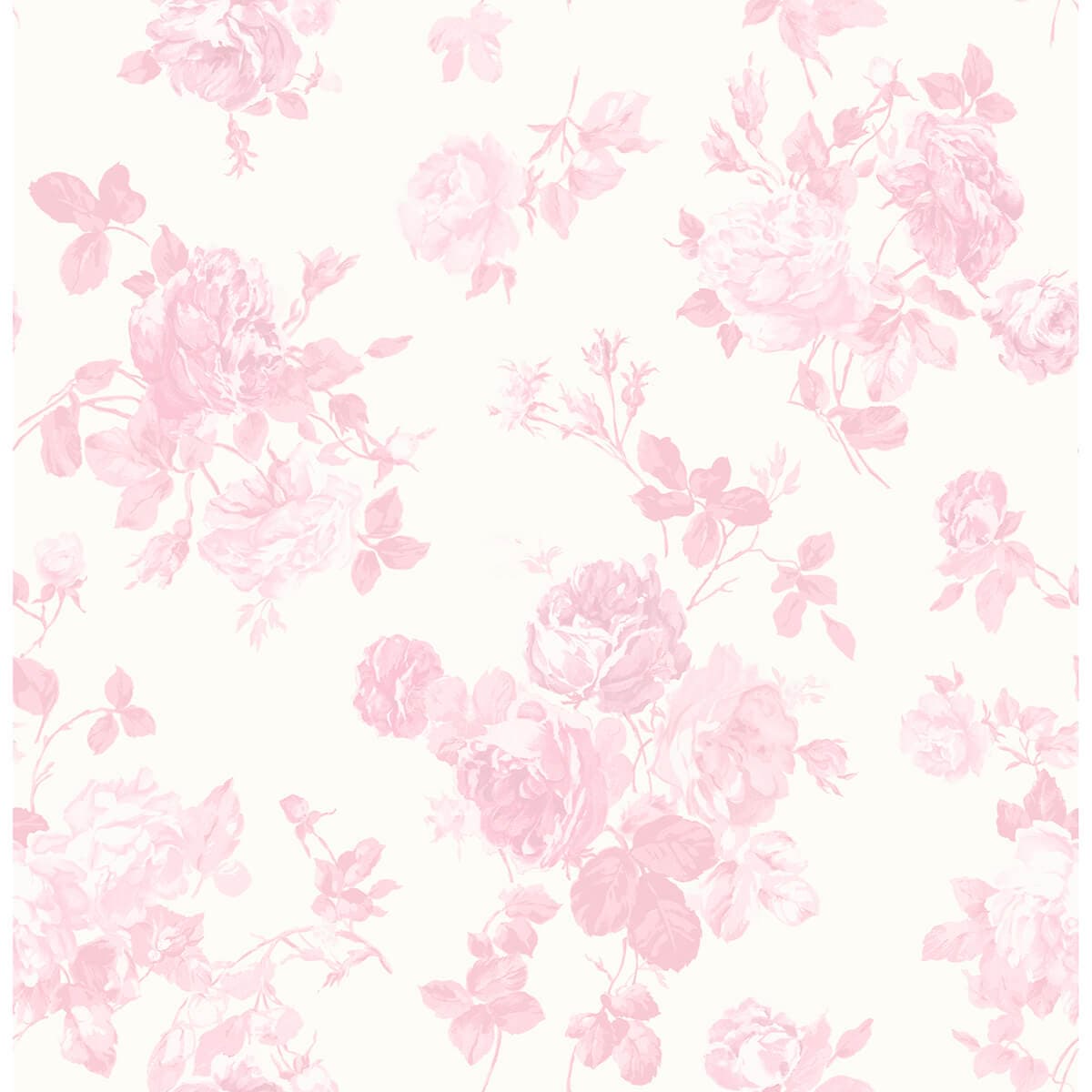 Everblooming Rosettes Pink Cabbage Rose Bouquets Wallpaper