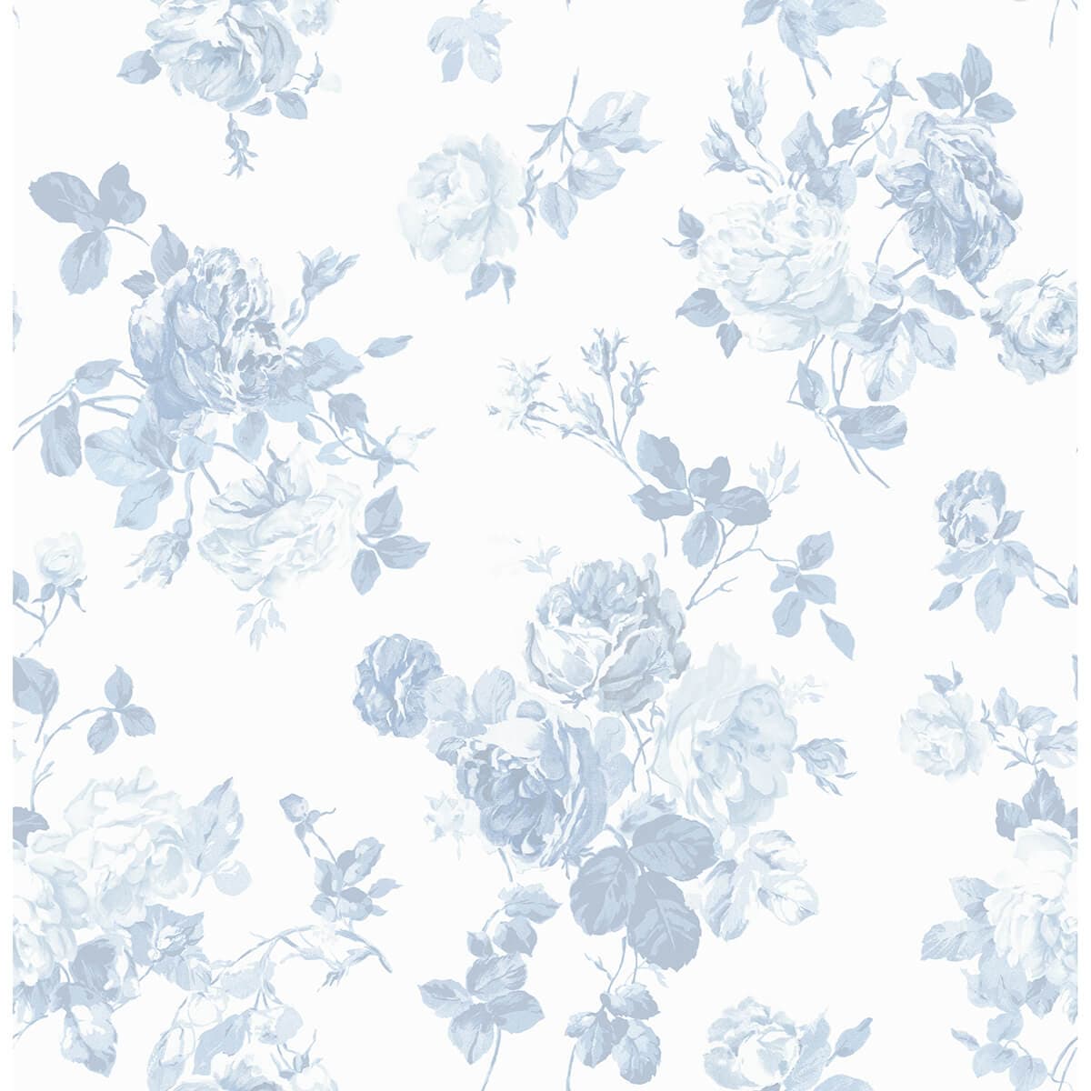 Everblooming Rosettes Sky Blue Cabbage Rose Bouquets Wallpaper