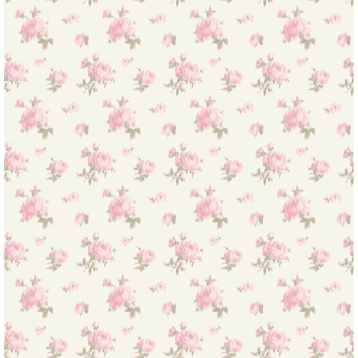 Ikat Rose Pink Small Print Wallpaper