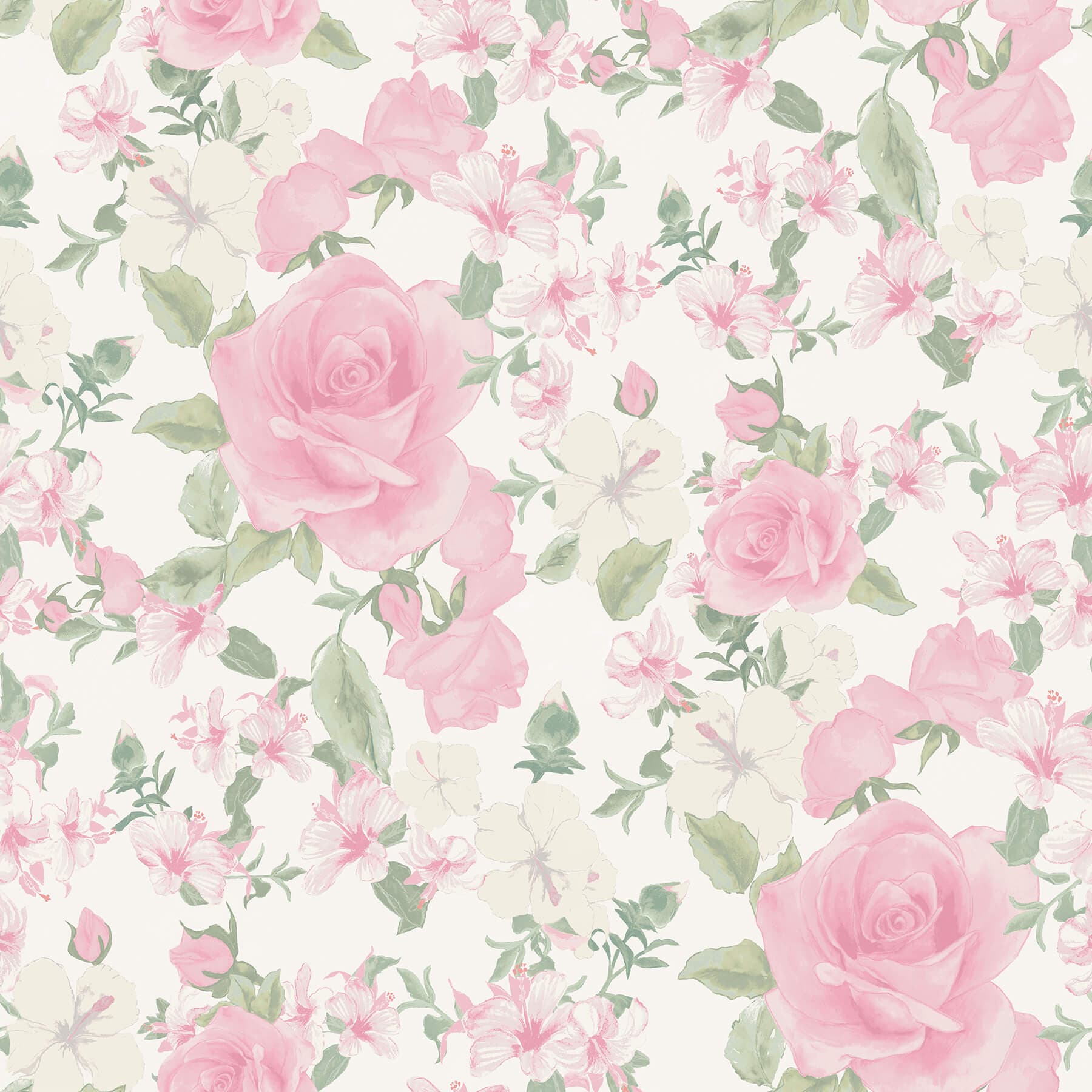 Sunset Harbor Rose Vida Rosa Roses & White Flowers Wallpaper