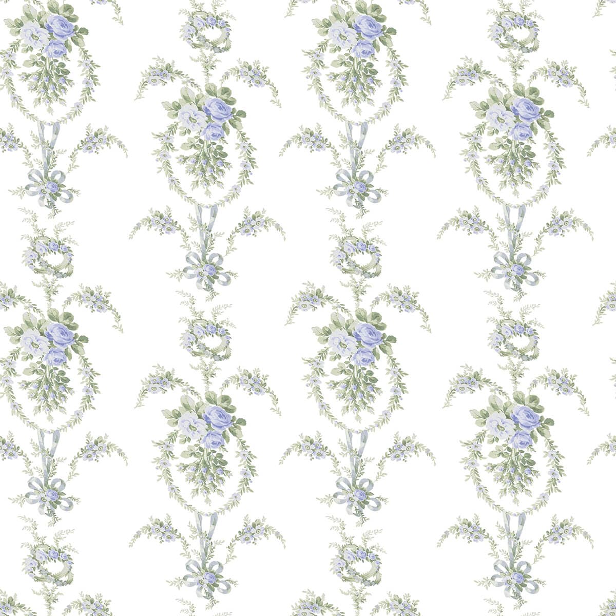 Rose Cheeks Blye Elysees Floral Cluster Wallpaper