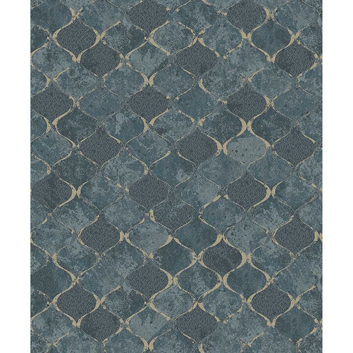 Pilak Blue Ogee Tile Wallpaper