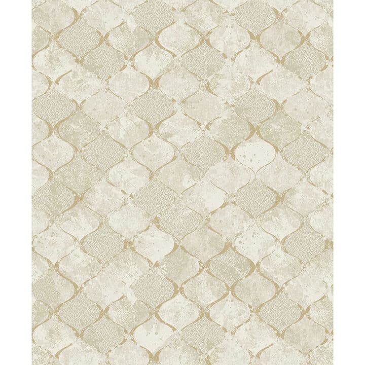 Pilak Gold Ogee Tile Wallpaper