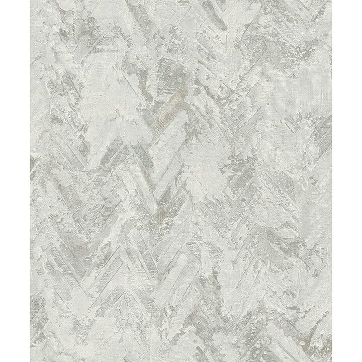 Amesemi Light Grey Distressed Herringbone Wallpaper