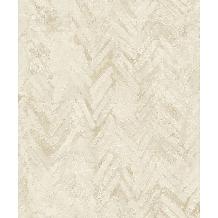 Amesemi Cream Distressed Herringbone Wallpaper