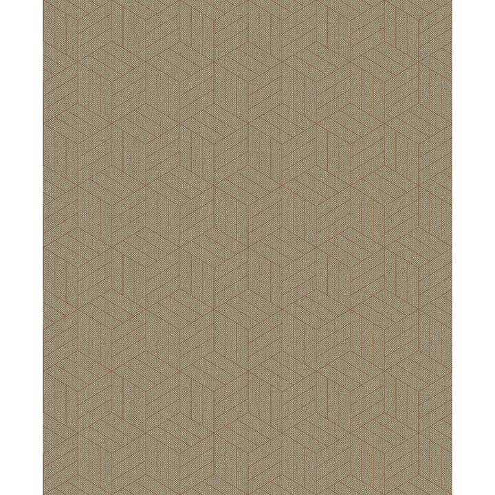 Izarra Copper Geometric Block Wallpaper