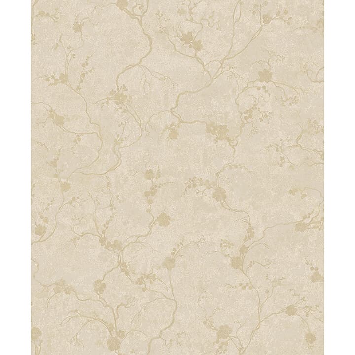 Mahina Gold Floral Vine Wallpaper
