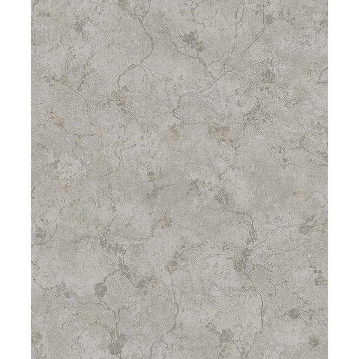 Mahina Pewter Floral Vine Wallpaper