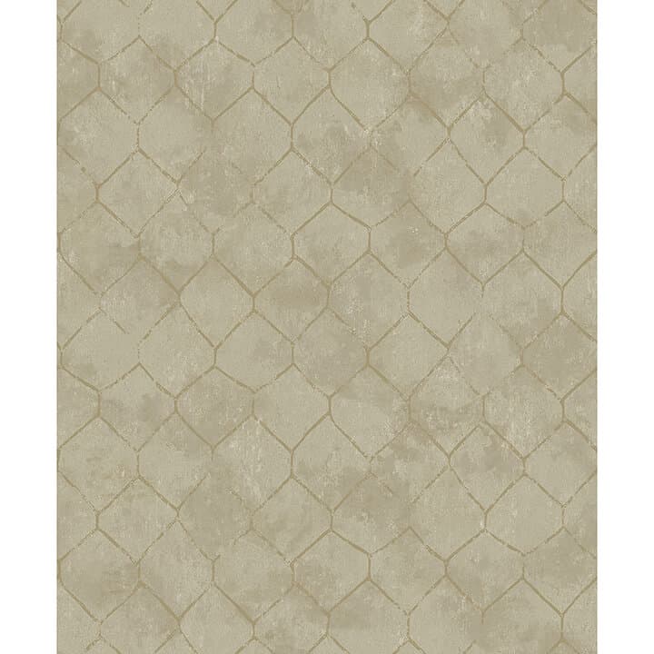 Rauta Gold Hexagon Tile Wallpaper