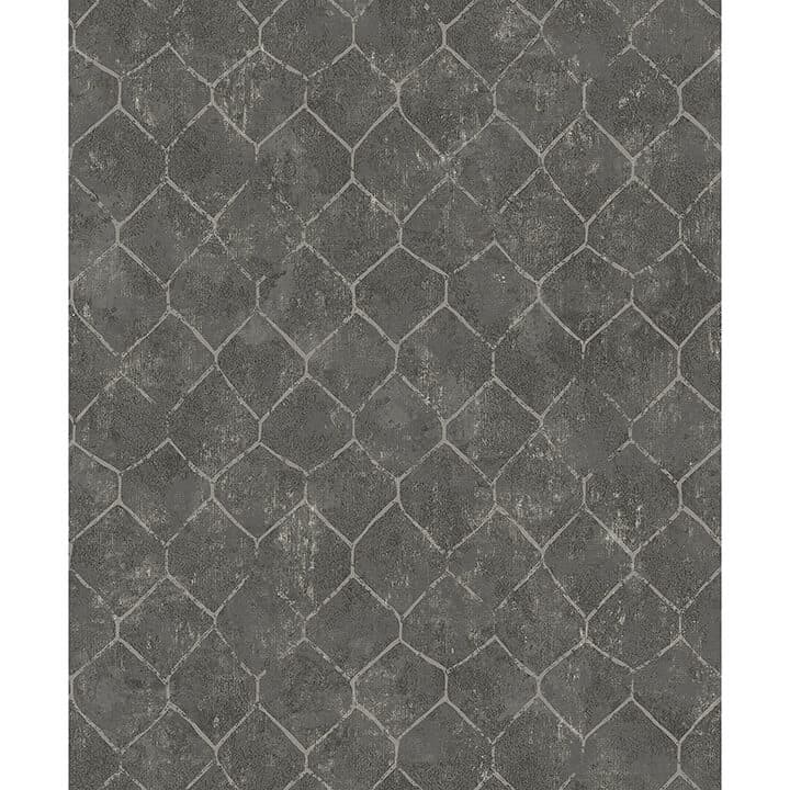 Rauta Pewter Hexagon Tile Wallpaper
