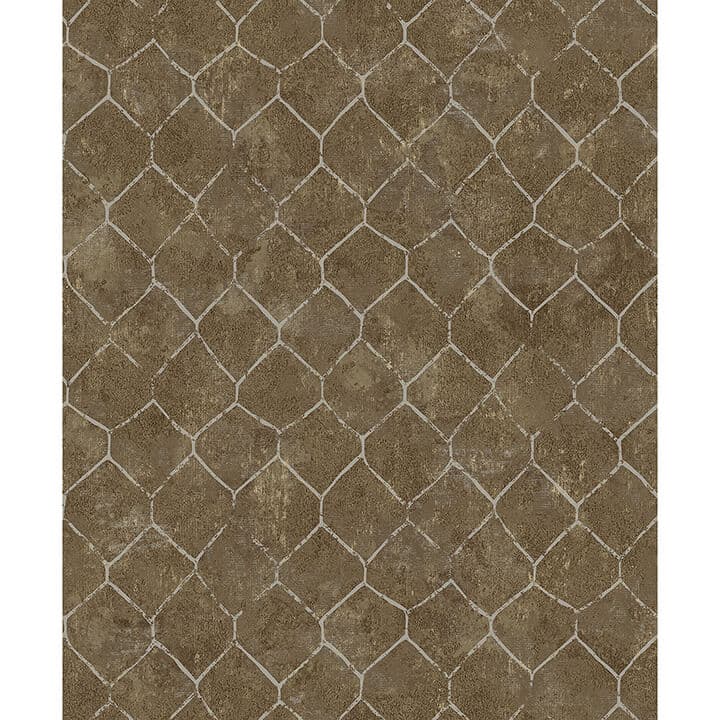 Rauta Brass Hexagon Tile Wallpaper
