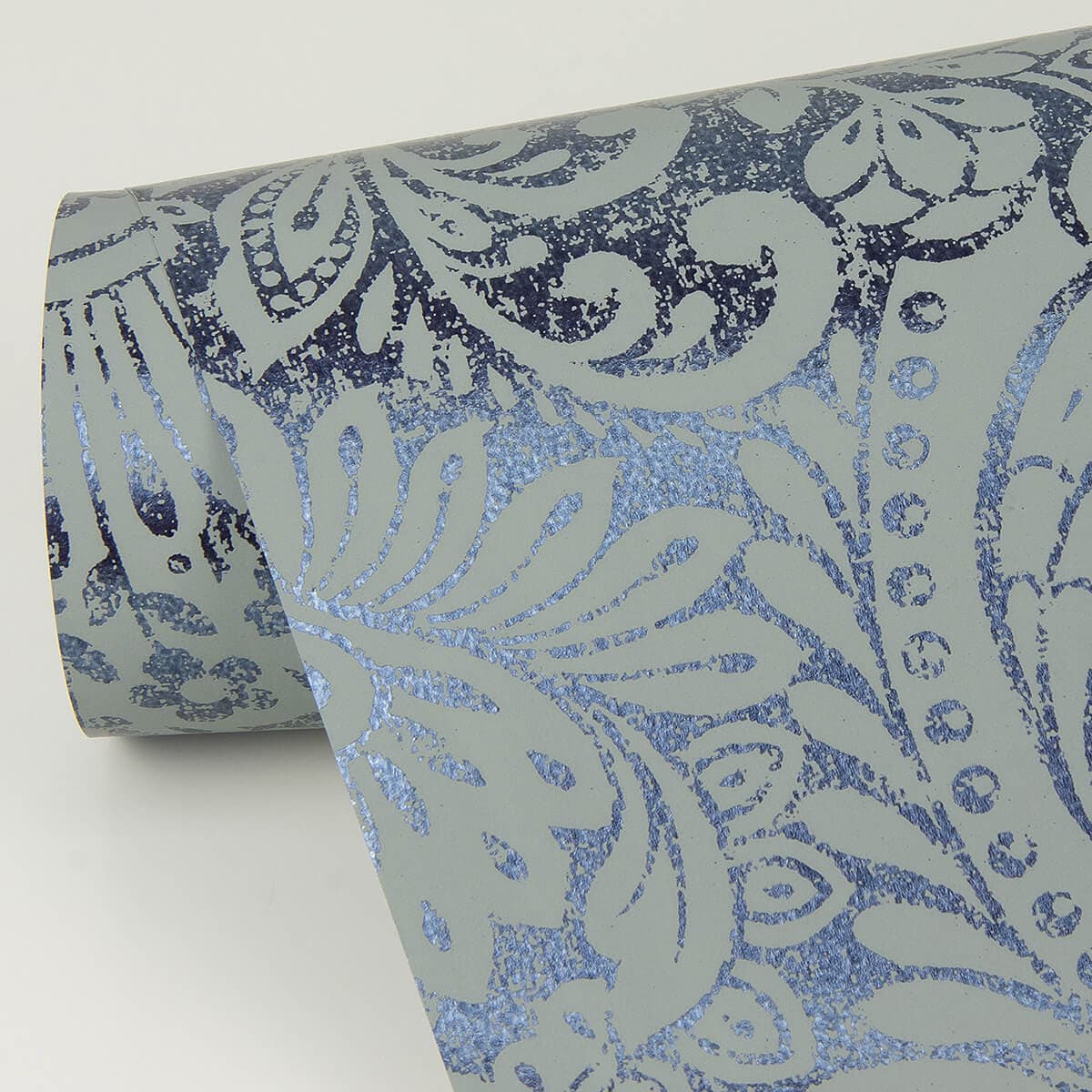 Artemis Sapphire Floral Damask Wallpaper