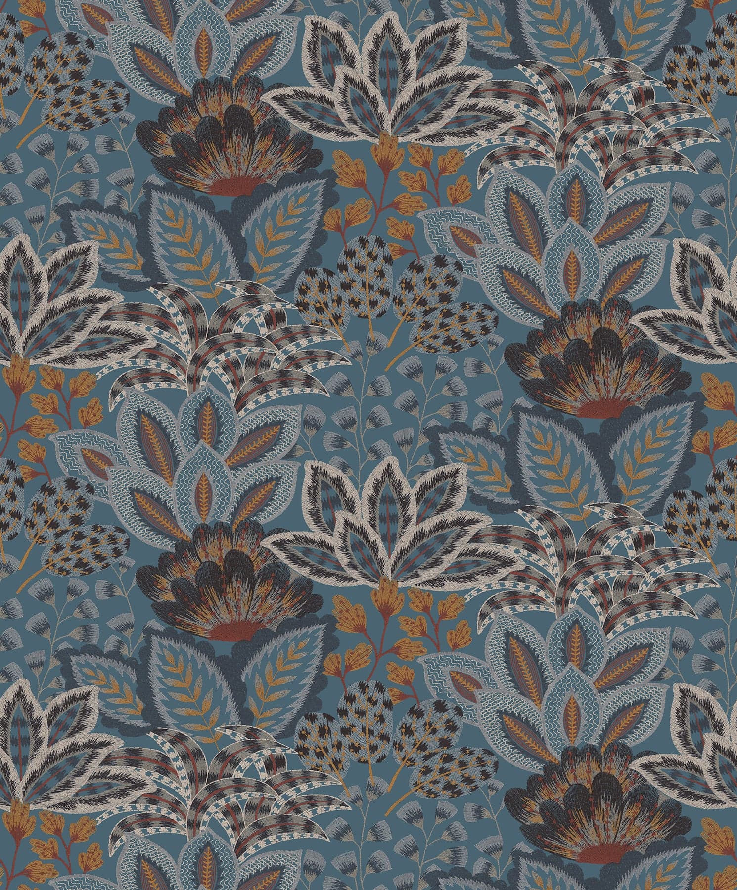 Catherine Botanical Blue Wallpaper