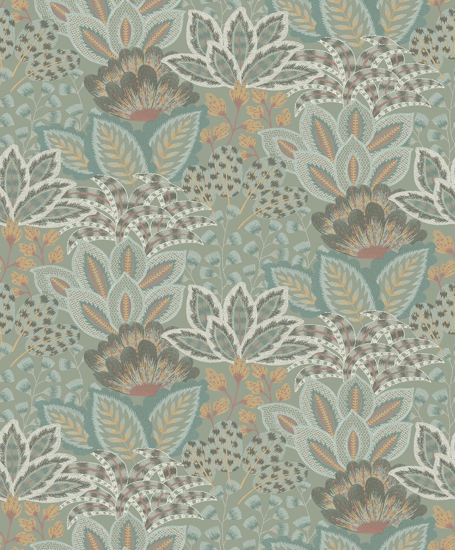 Catherine Botanical Sage Wallpaper