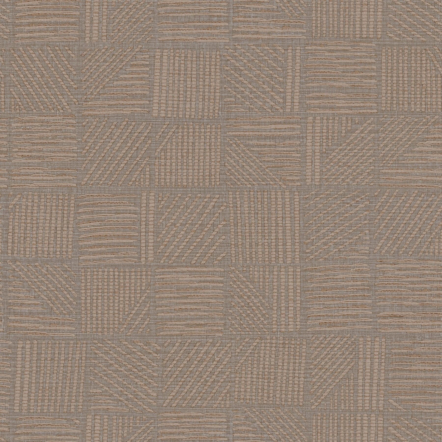 Chiseled Patchwork Faux Fabric Brown Wallpaper