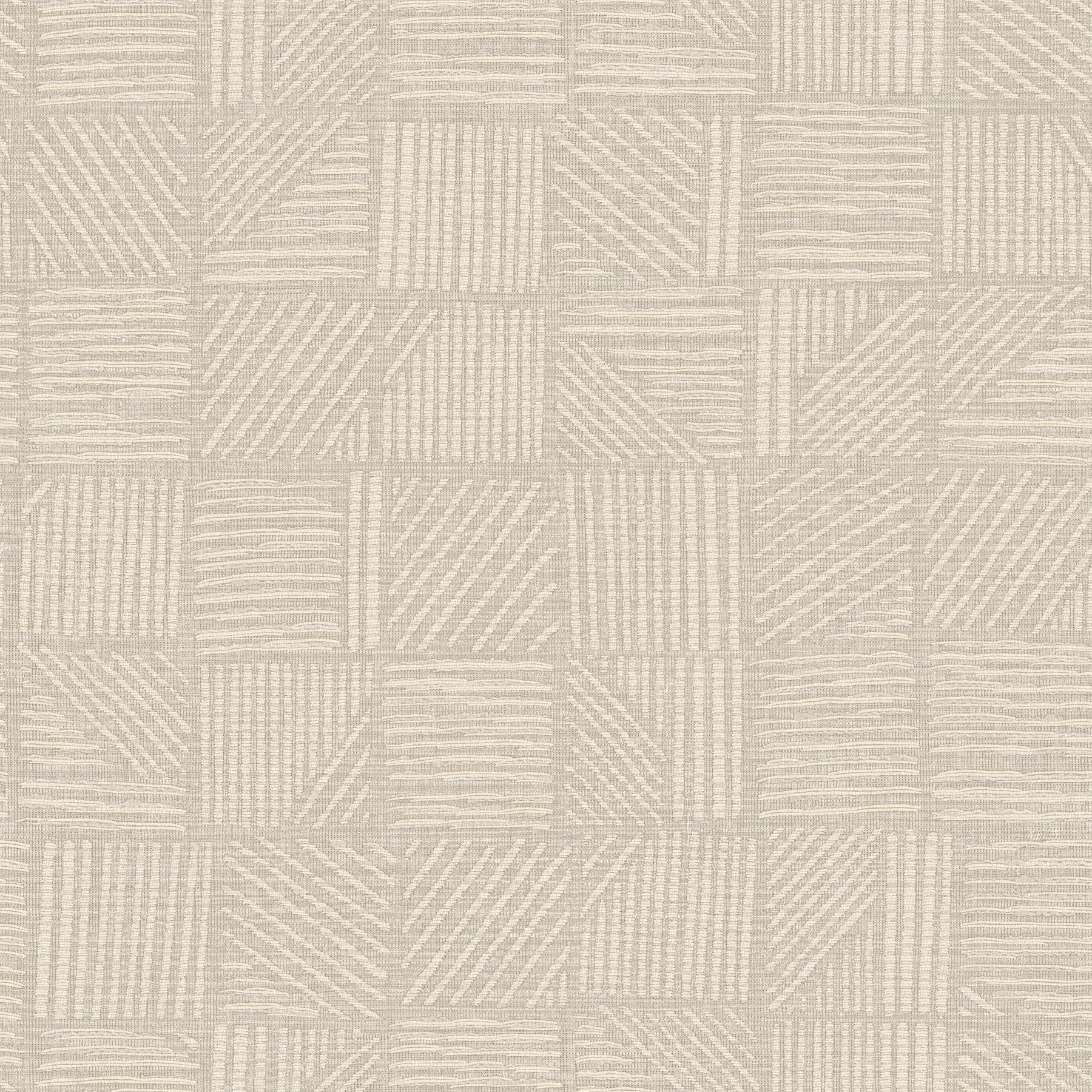 Chiseled Patchwork Faux Fabric Neutral Wallpaper
