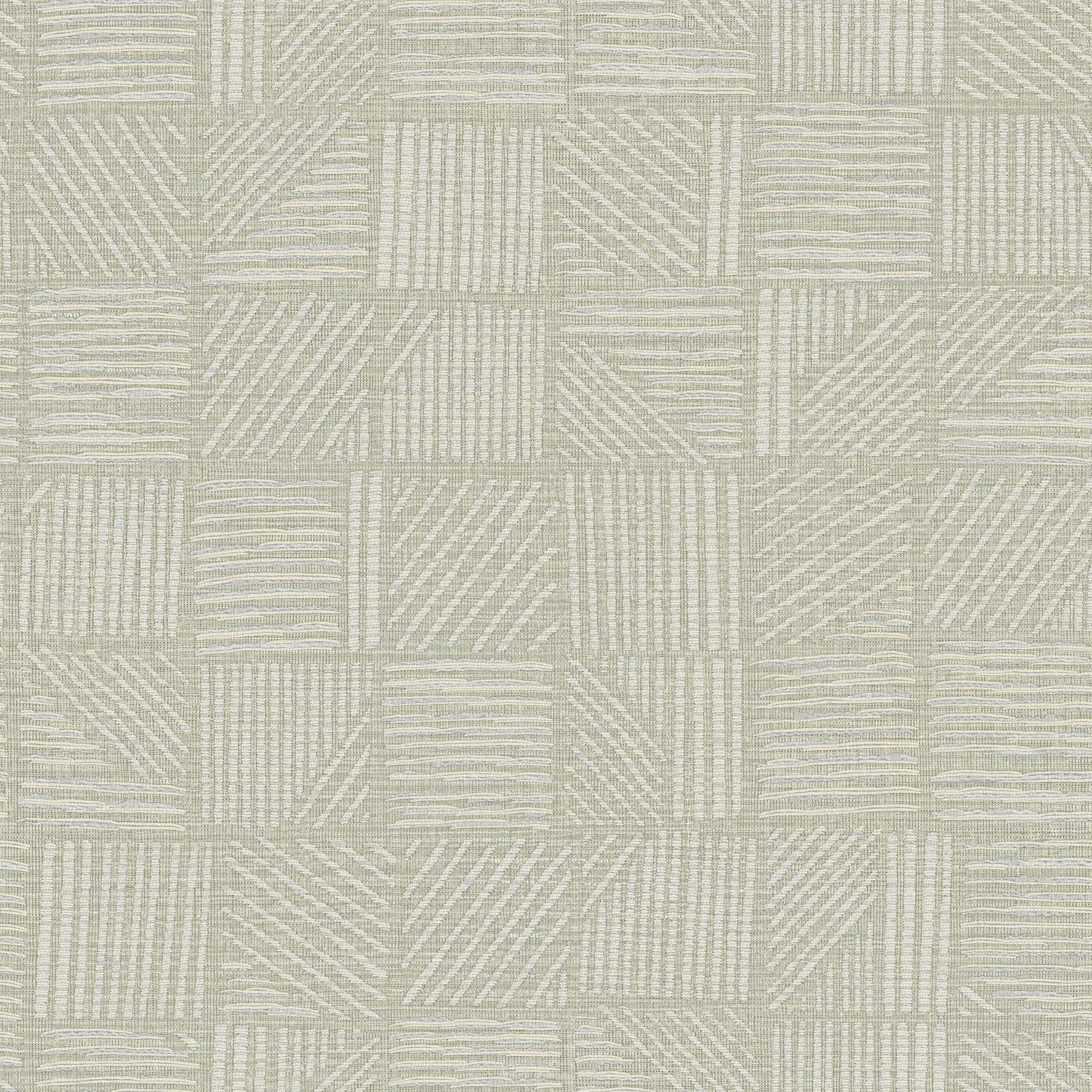 Chiseled Patchwork Faux Fabric Sage Wallpaper