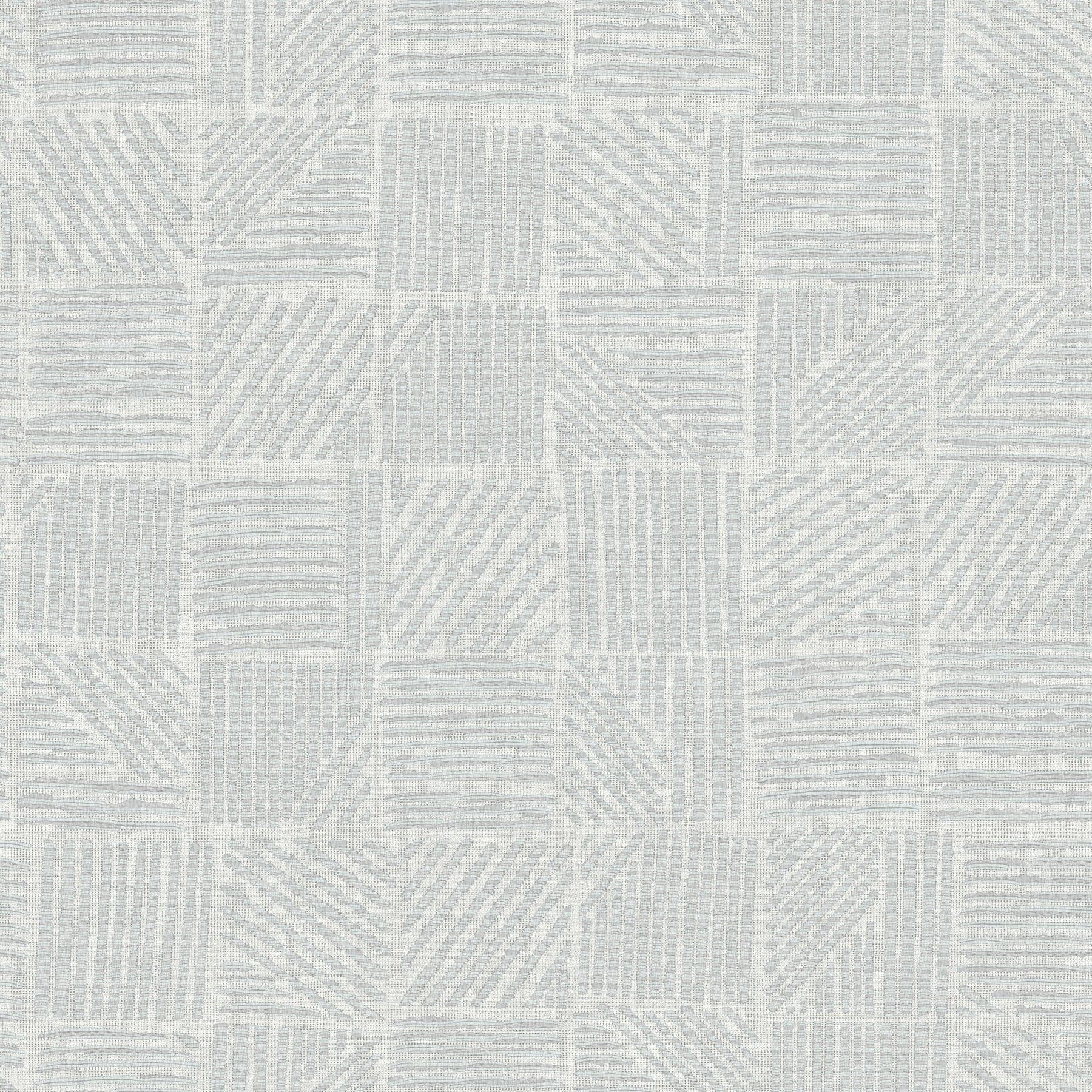 Chiseled Patchwork Faux Fabric Grey Wallpaper