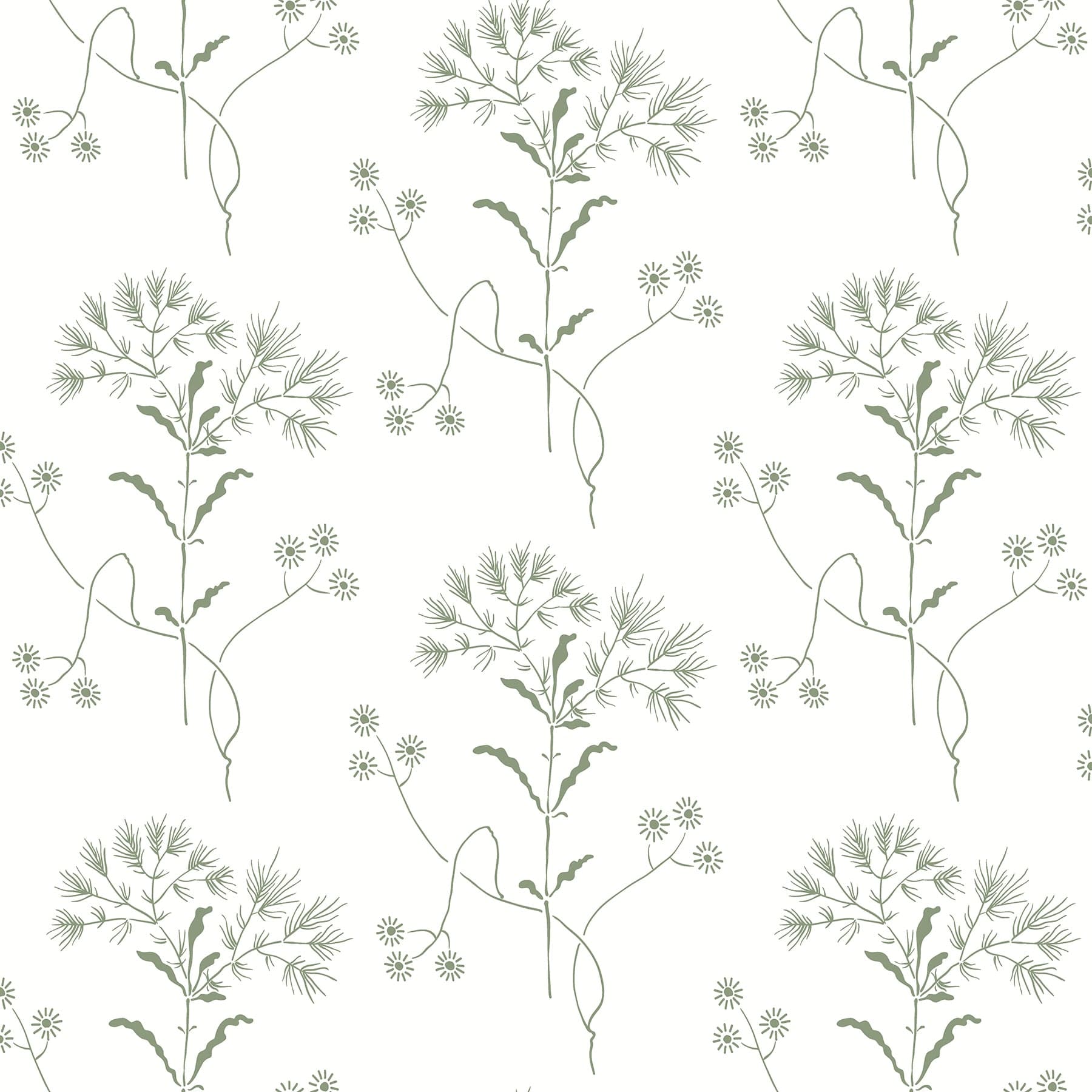 Magnolia Home Wildflower Green Wallpaper