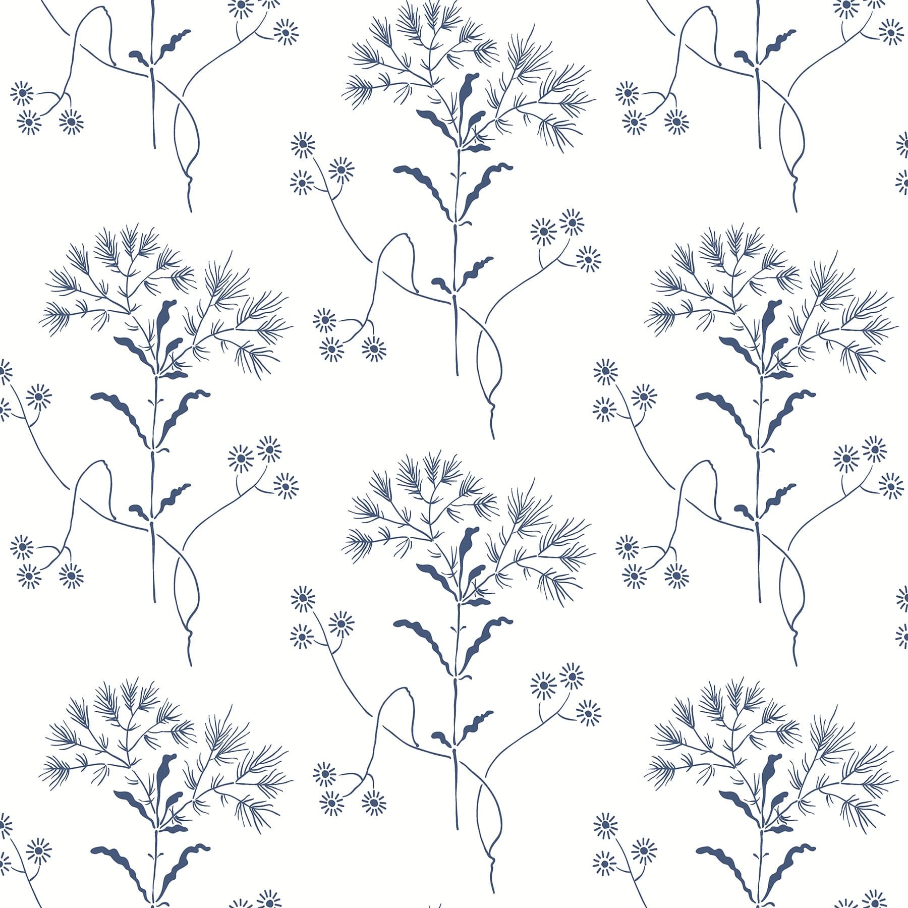 Magnolia Home Wildflower Navy Wallpaper