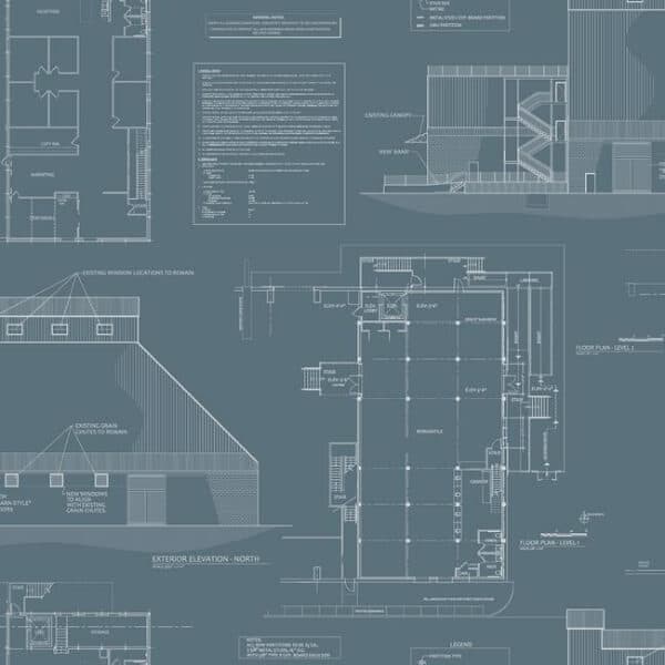 The Market Wallpaper- Federal Blue