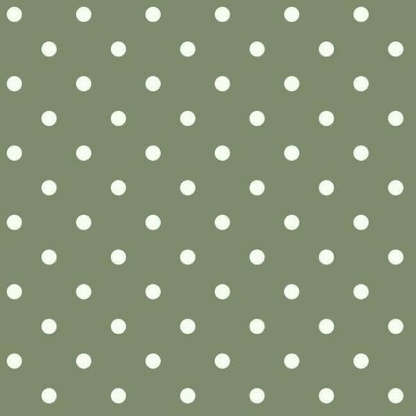 Dots on Dots Wallpaper- White/Olive Grove