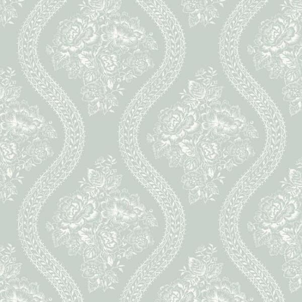 Coverlet Floral Wallpaper- White On Rainy Day