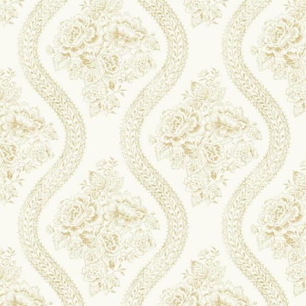 Coverlet Floral Wallpaper- Bright Days On White