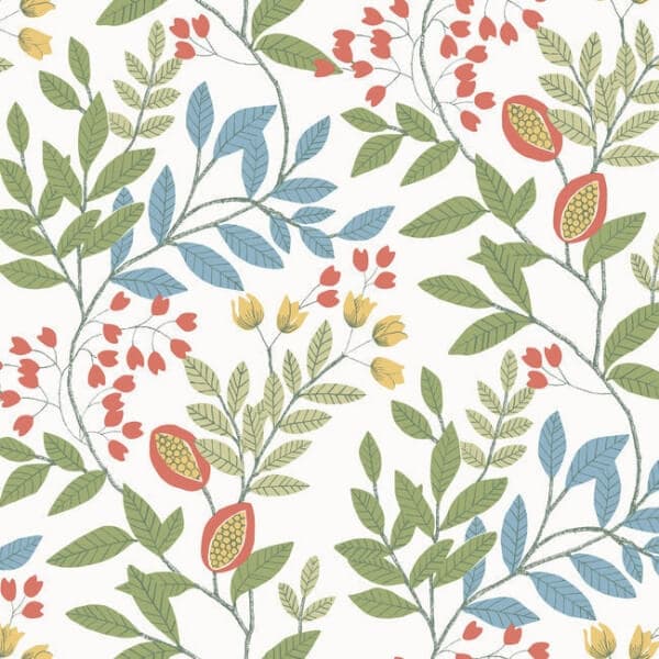 Eden Retreat Wallpaper- White/Multi