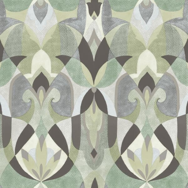 Malta Wallpaper- Green/Glint