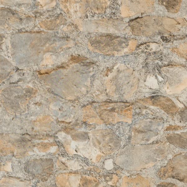 Field Stone Wallpaper- Tumbled Tan/Grey