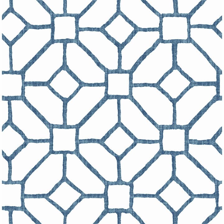 Addis Blue Trellis Wallpaper