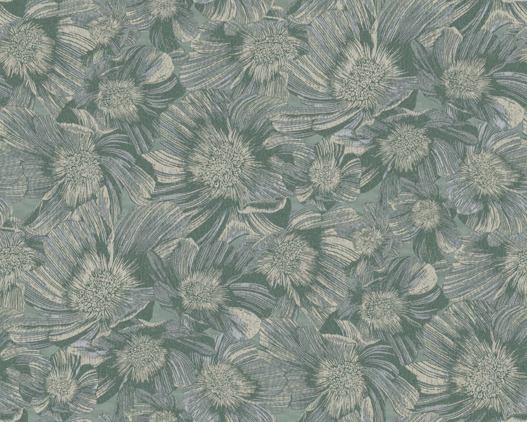 Anemoni Wallpaper- Teal