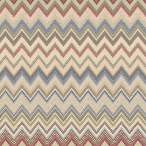 Happy Zig Zag Wallpaper- Coral/Multi