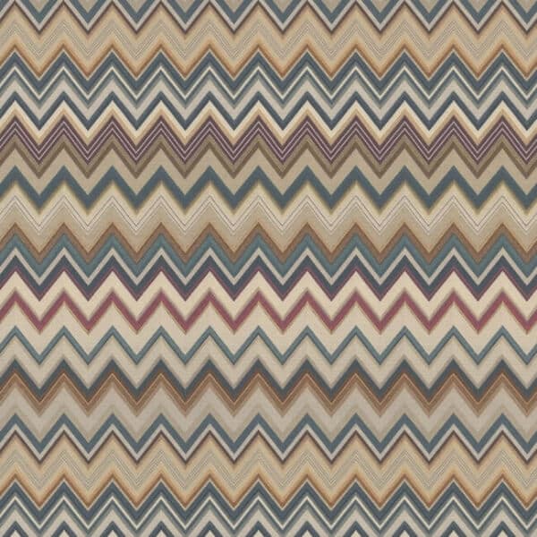 Happy Zig Zag Wallpaper- Jade/Multi
