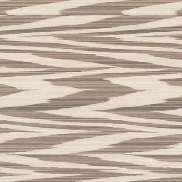 Flamed Zig Zag Wallpaper- Brown/Cream