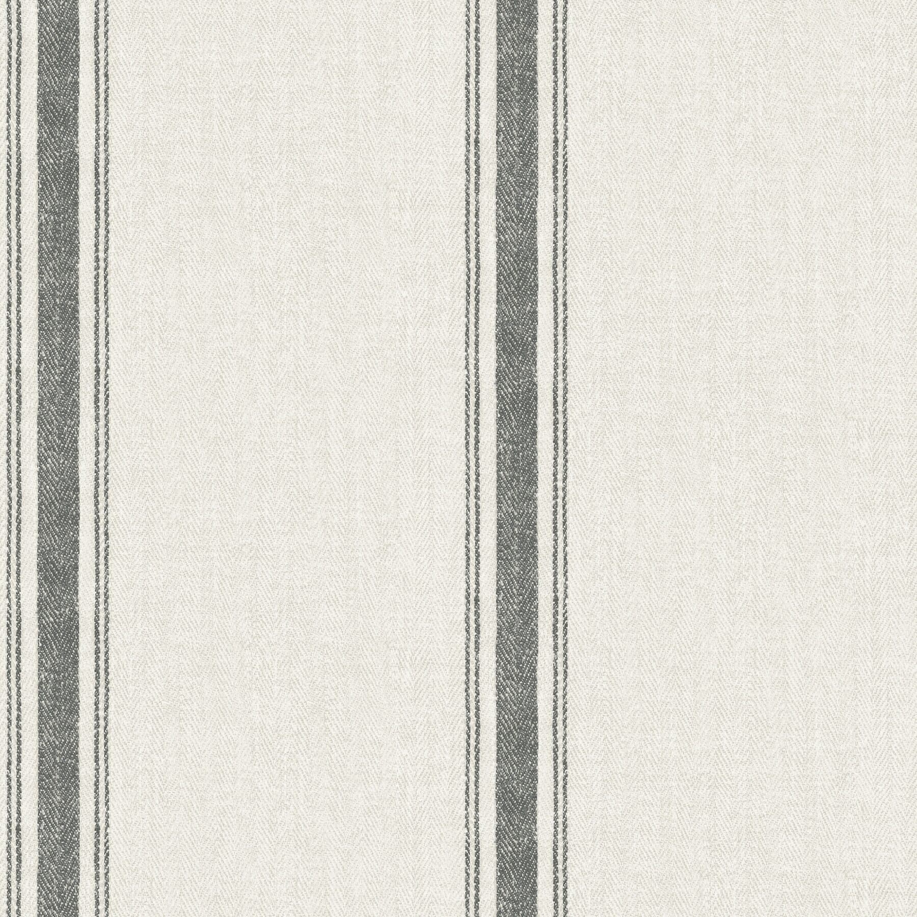 Linette Black Fabric Stripe Wallpaper