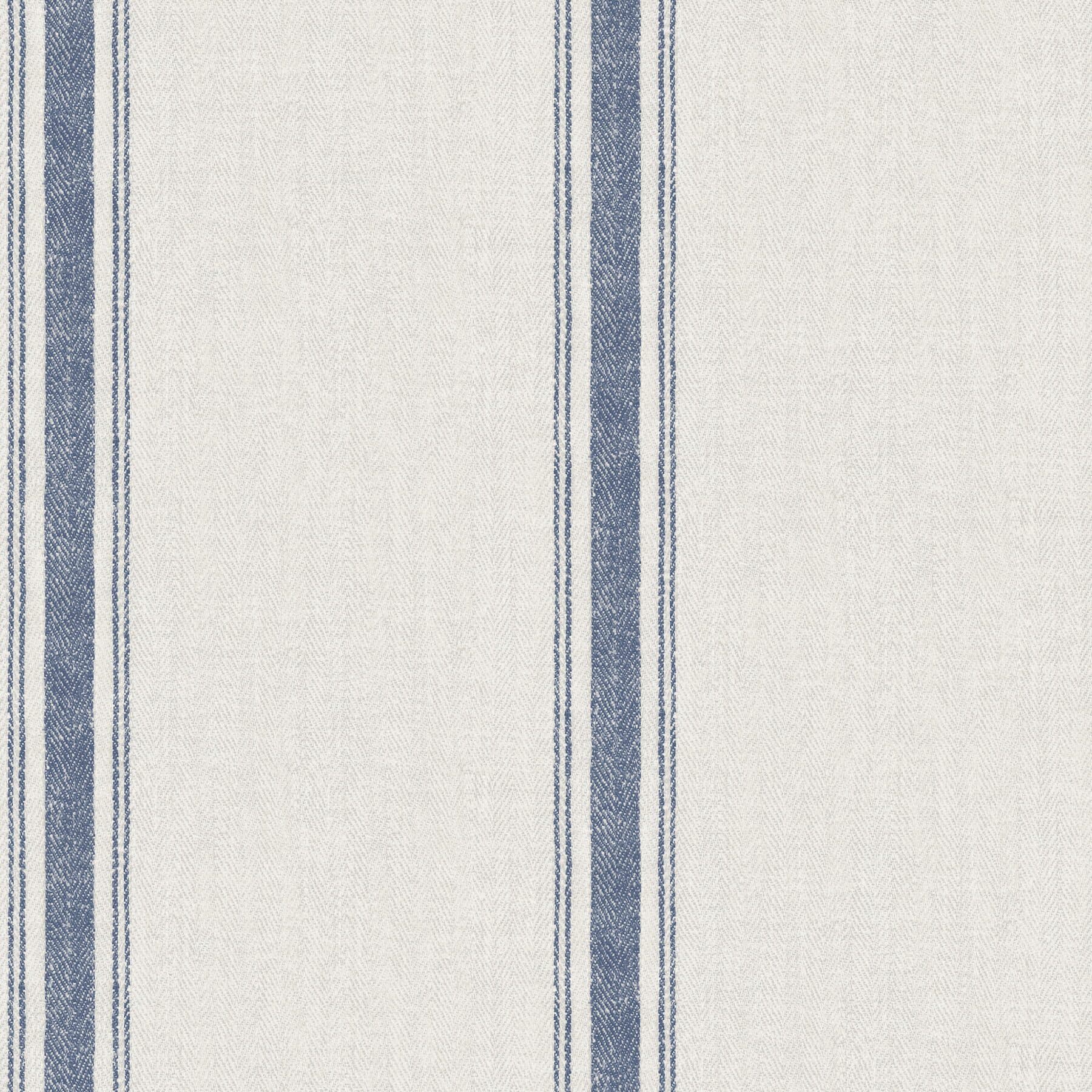 Linette Blue Fabric Stripe Wallpaper