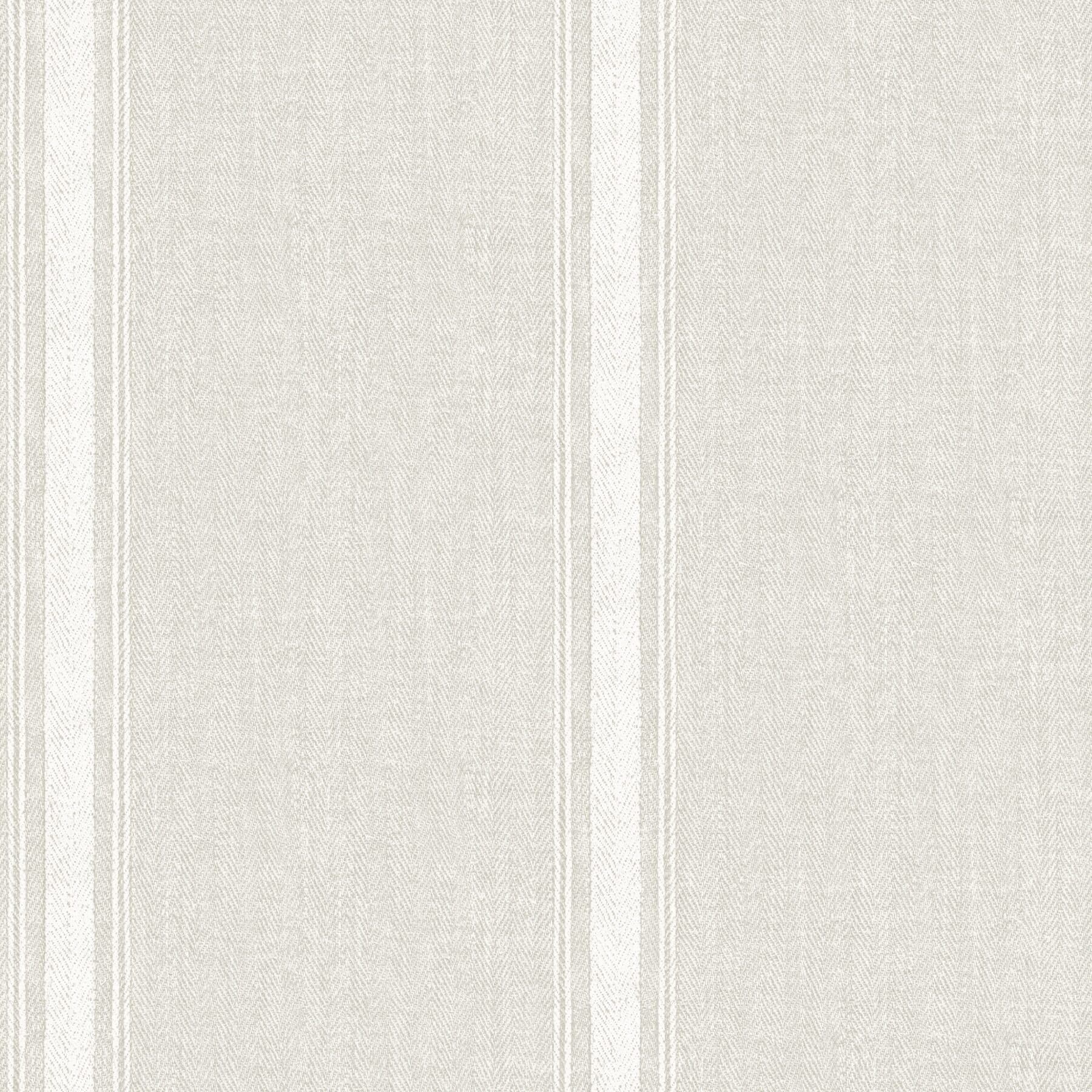 Linette Beige Fabric Stripe Wallpaper