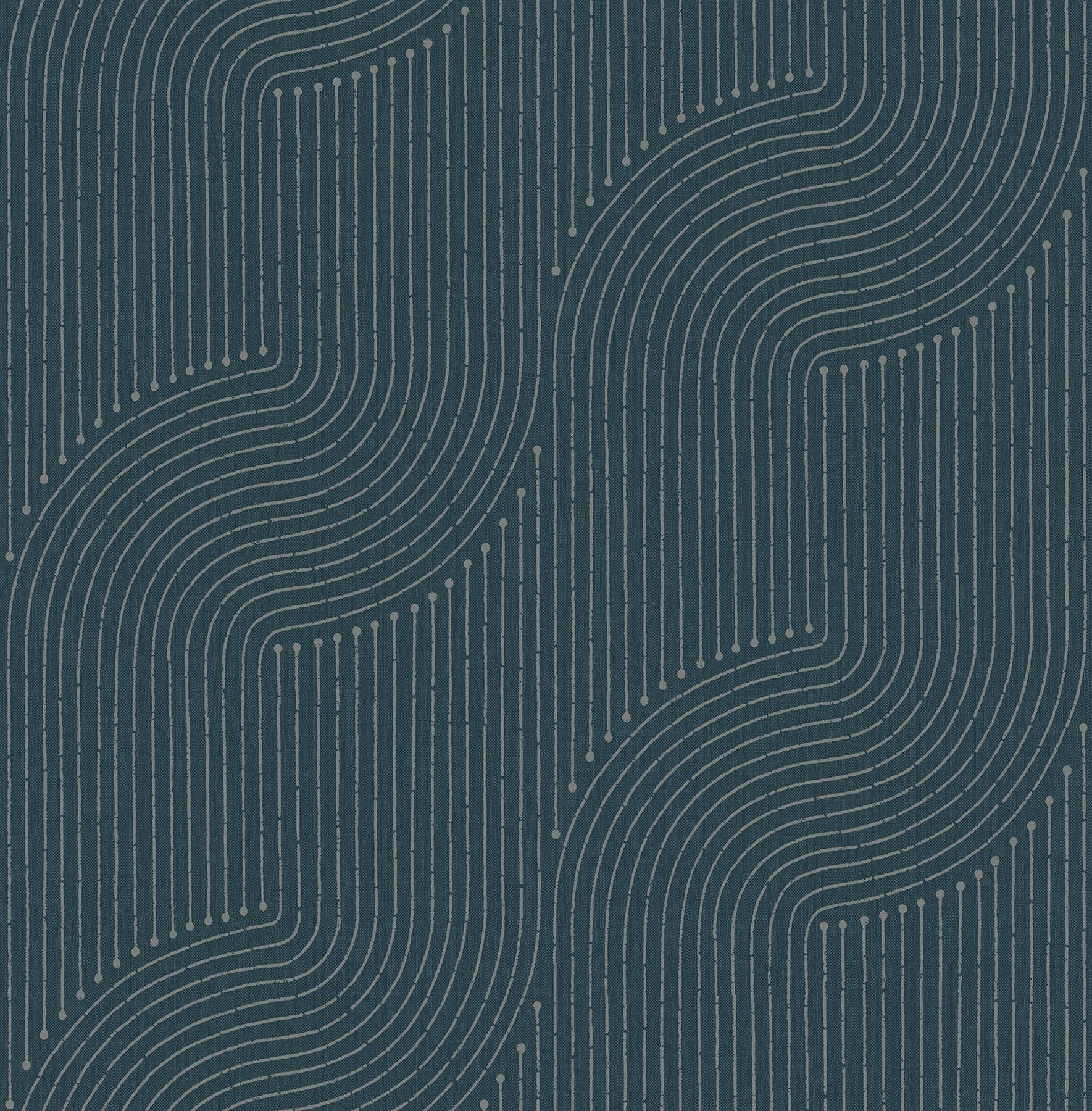 Braddock Rhythmic Flow Teal Wallpaper