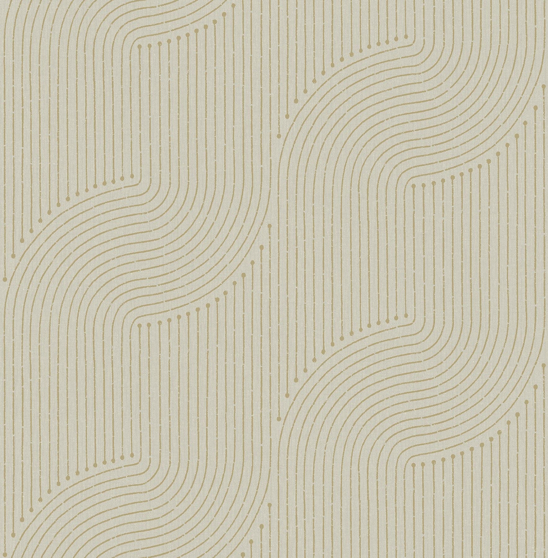Braddock Rhythmic Flow Gold Wallpaper